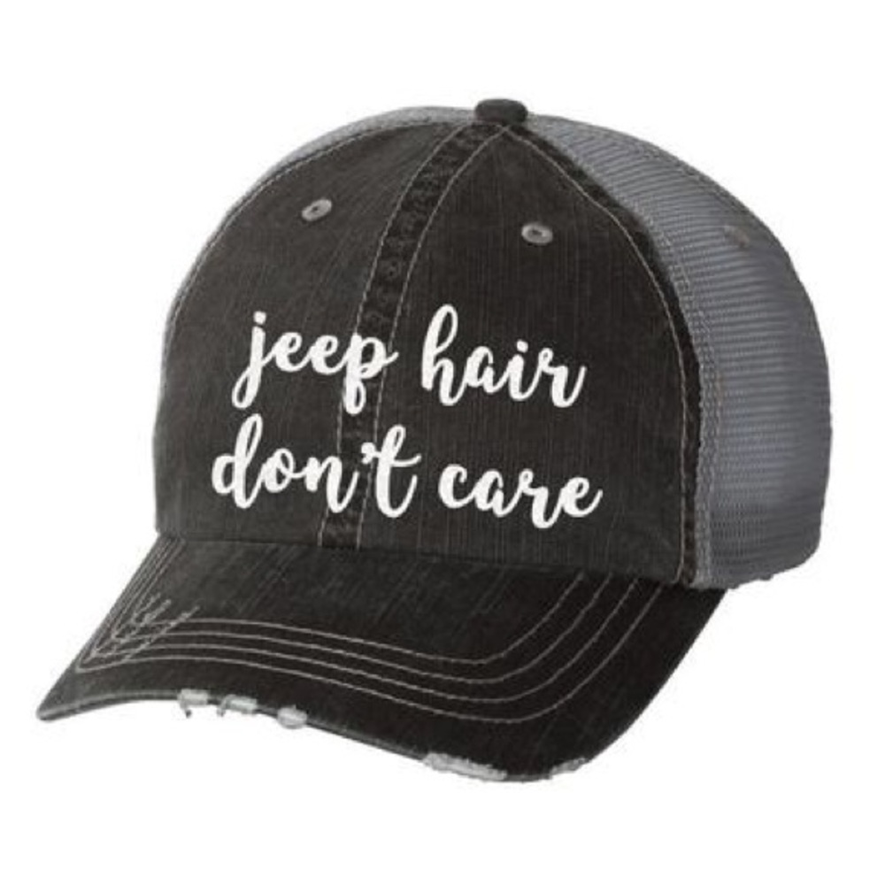 Jeep Hair Don’t Care Distressed Baseball Hat